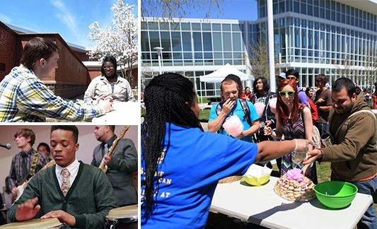 Clubs also participate in campus life, like the annual Spring Fling, pictured above.
