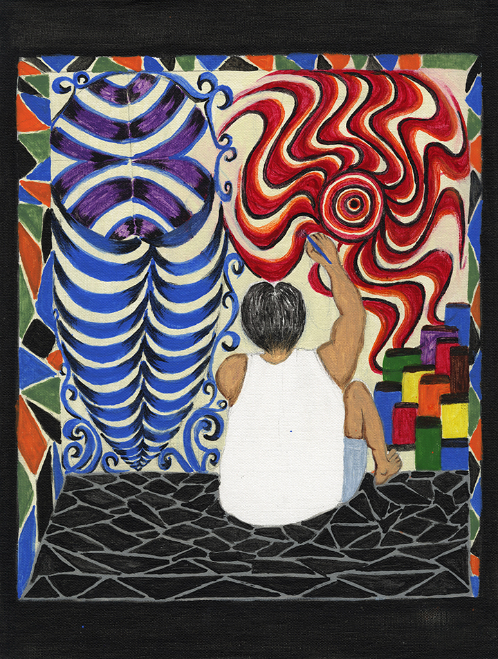 "In My Cell," by Elmer Saenz will be shown as part of the Prison Arts Program exhibit in the Hans Weiss Newspapce Gallery from Sept. 26 to Nov. 13.