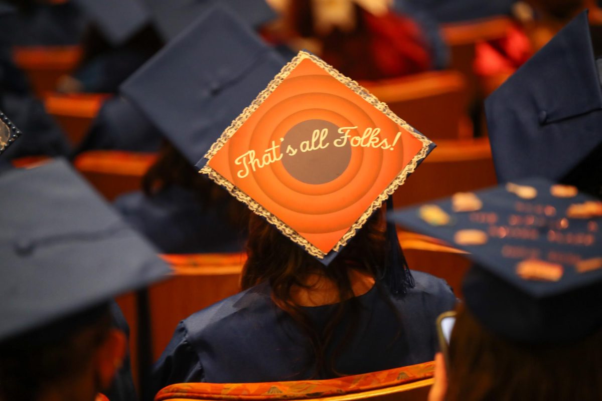 Many students customized their mortarboards so they could stand out at the ceremony.