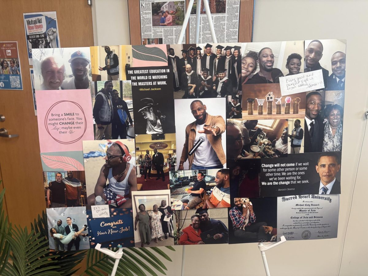 A photo collage of Howard and some of his supporters greeted attendees to the documentary premiere event on March 27.